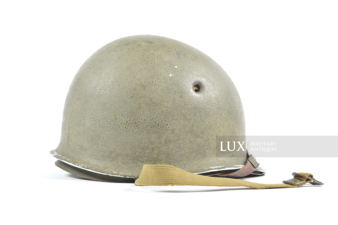 Early USM1 fixed bale battle damaged helmet set, « Saint-Clair » - photo 11