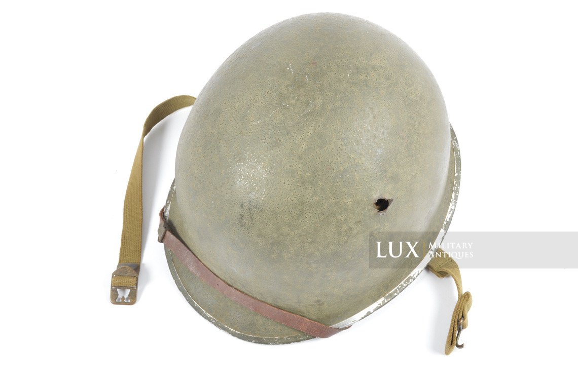 Early USM1 fixed bale battle damaged helmet set, « Saint-Clair » - photo 14