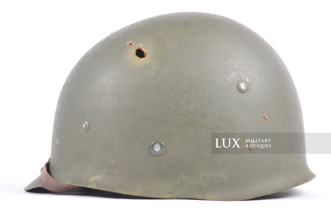 Early USM1 fixed bale battle damaged helmet set, « Saint-Clair » - photo 33