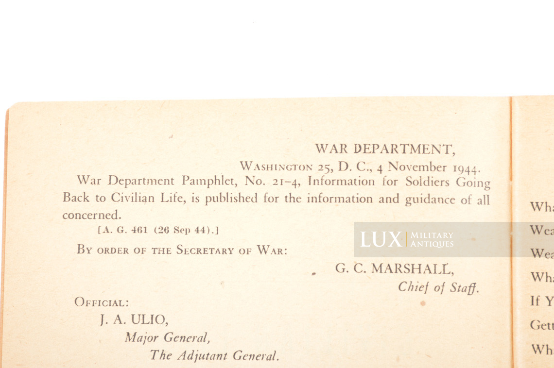 US ARMY booklet, « Going back to civilian life » - photo 9