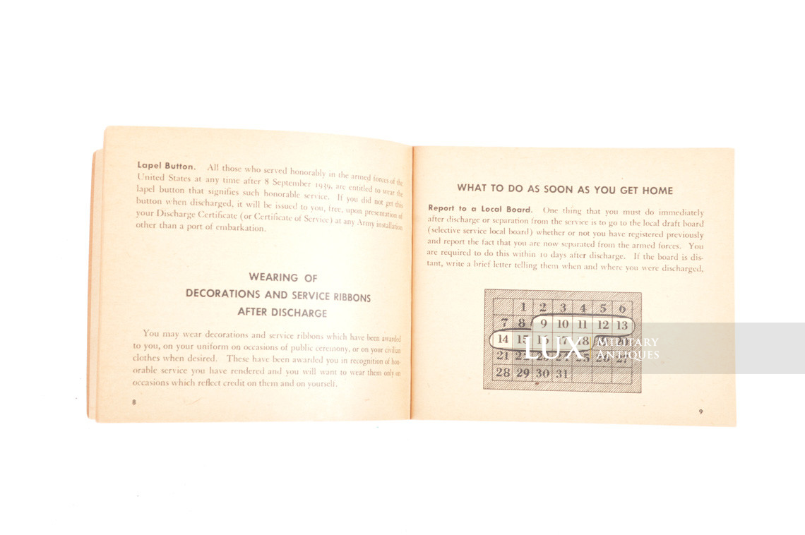 US ARMY booklet, « Going back to civilian life » - photo 11