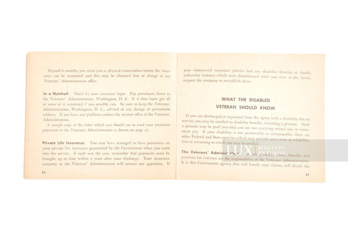 US ARMY booklet, « Going back to civilian life » - photo 14