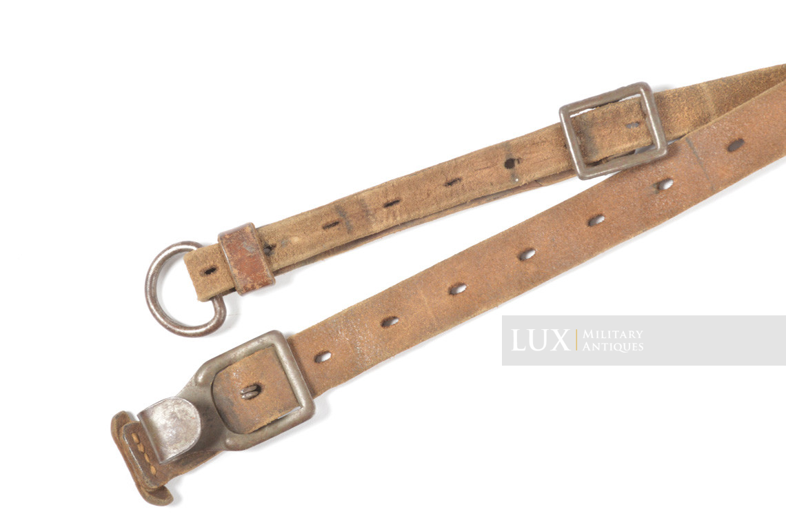 German late war leather combat Y-straps in natural brown leather, « RBNr » - photo 7