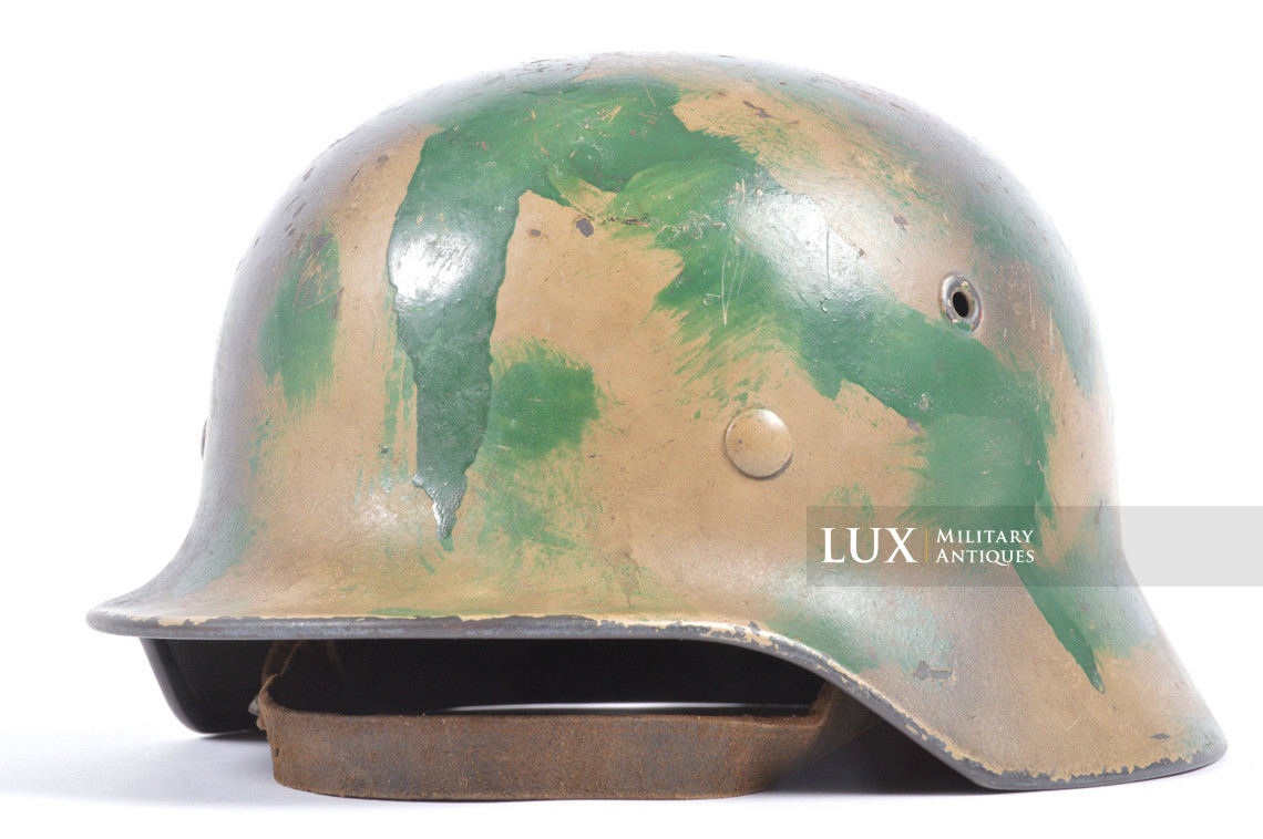 Casque allemand M40 Luftwaffe camouflé trois tons, « unique » - photo 7