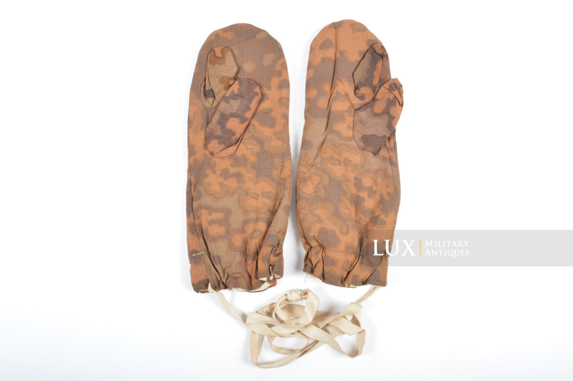 Waffen-SS oak leaf « B » pattern camouflage / white reversible winter gloves - photo 4