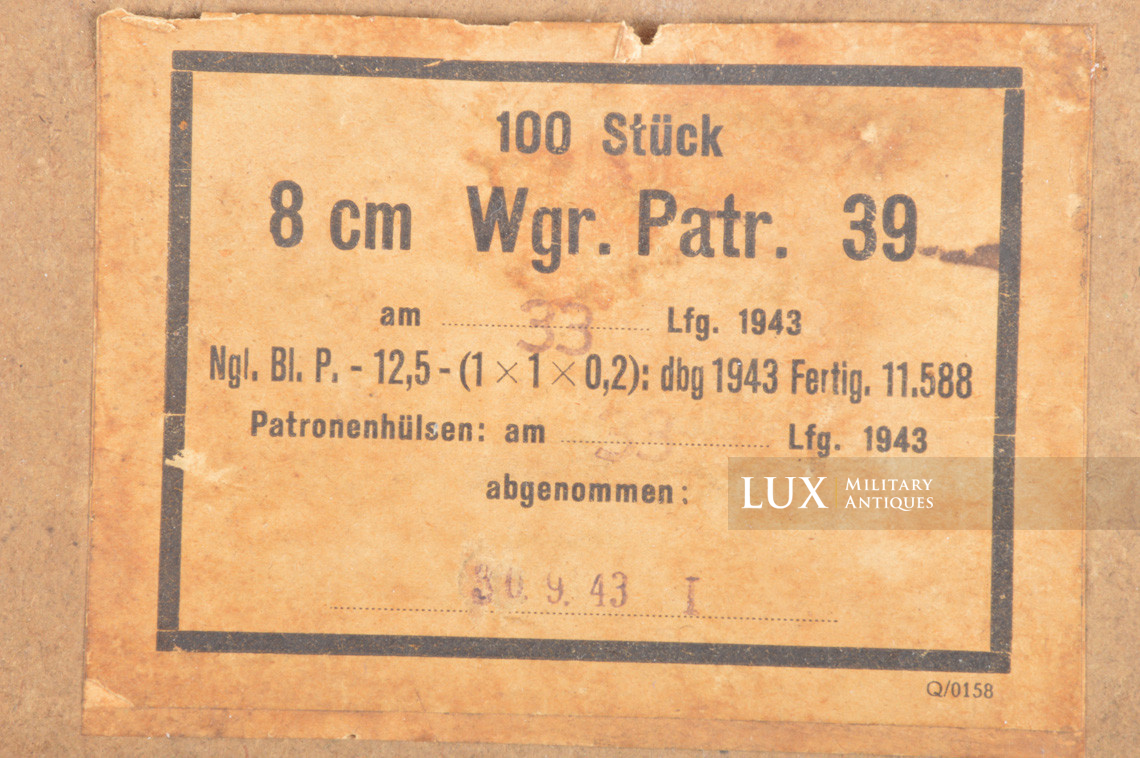 Boite pour 100 cartouches « 8 cm Mgr. Patronen 39 » - photo 9