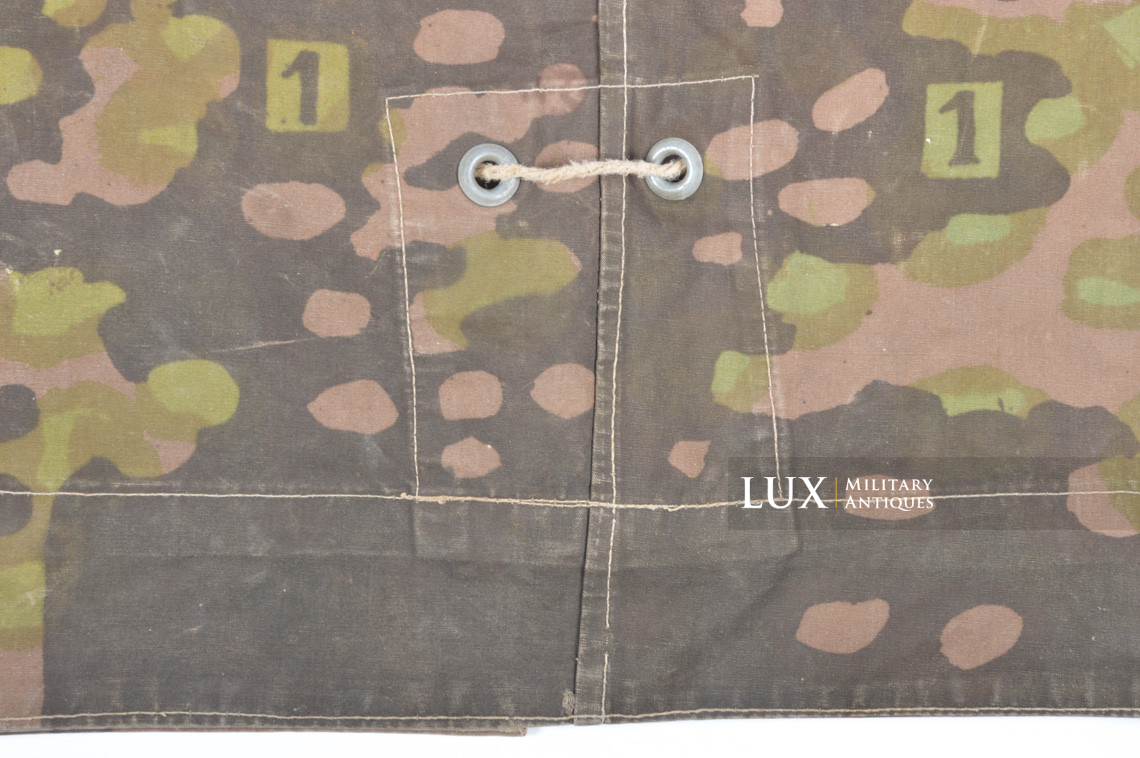 Early Waffen-SS camouflage shelter quarter/poncho, named, « plane tree 1 / lateral » - photo 19