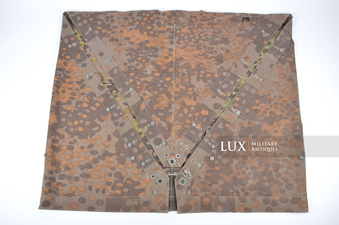 Early Waffen-SS camouflage shelter quarter/poncho, named, « plane tree 1 / lateral » - photo 27