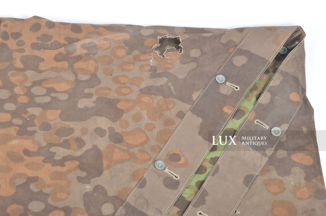 Early Waffen-SS camouflage shelter quarter/poncho, named, « plane tree 1 / lateral » - photo 34