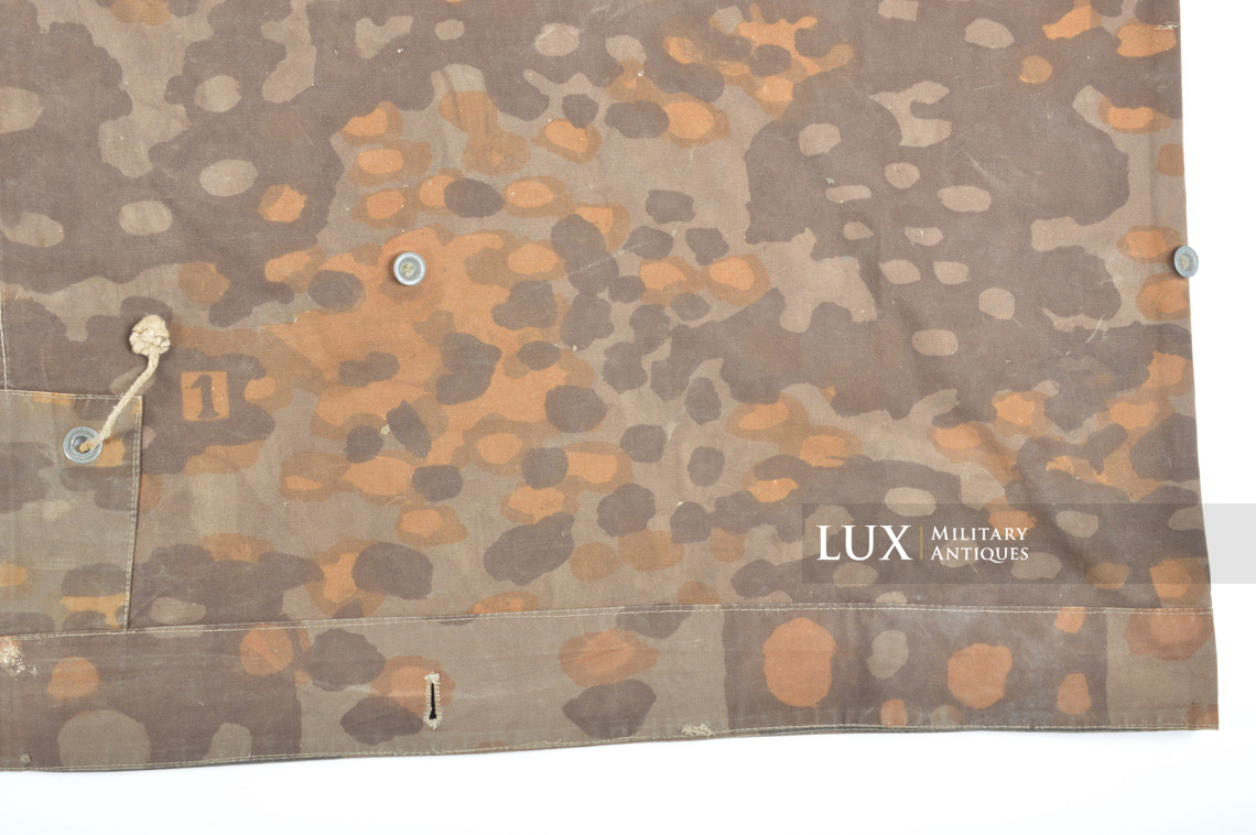 Early Waffen-SS camouflage shelter quarter/poncho, named, « plane tree 1 / lateral » - photo 47