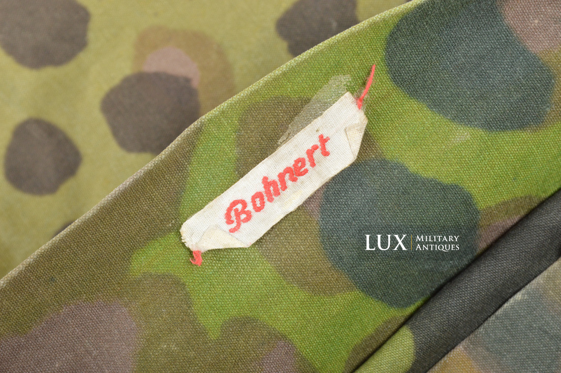 Early Waffen-SS camouflage shelter quarter/poncho, named, « plane tree 1 / lateral » - photo 52