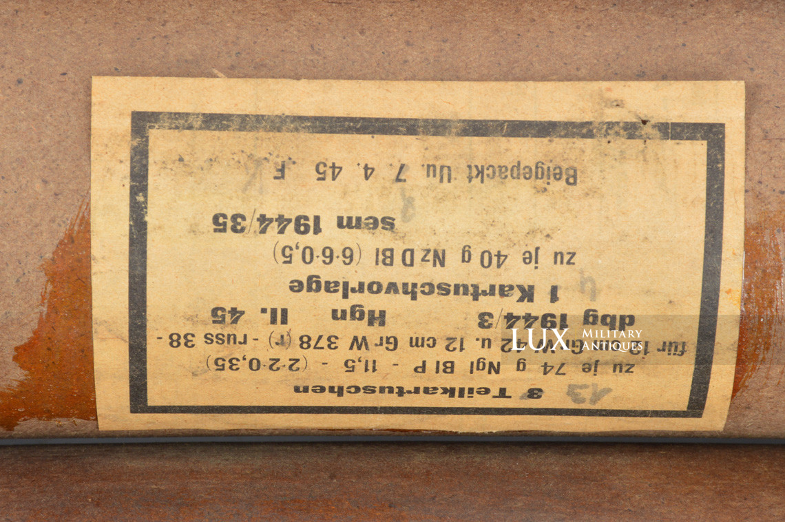 German 12cm mortar cardboard cartridge charge storage box, « 1944 - 45 » - photo 10