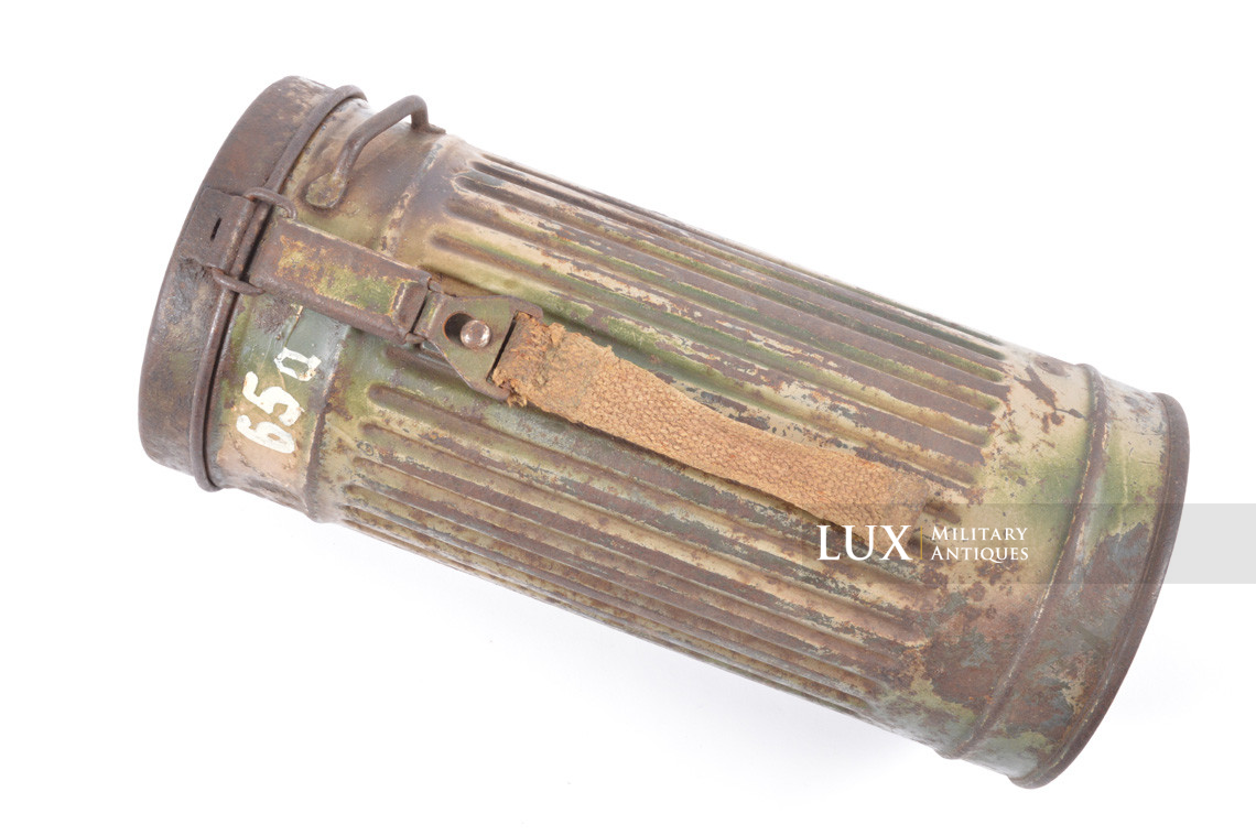 German three tone camouflage gasmask canister, « untouched / as found » - photo 7