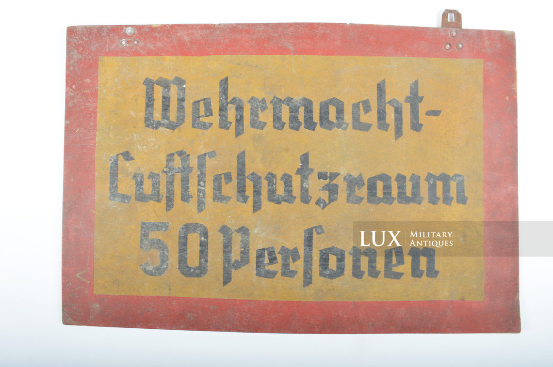  Panneau en bois allemand, « Wehrmacht-Luftschutzraum » - photo 4