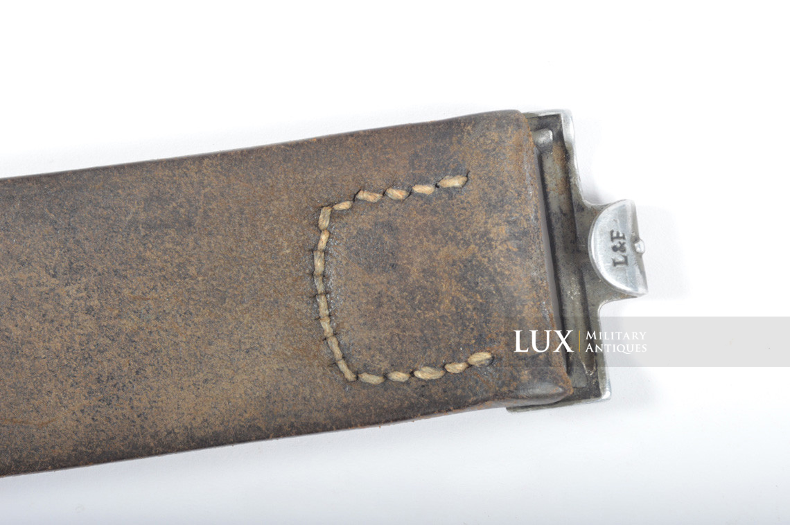 Early German leather belt in blackened leather - photo 7