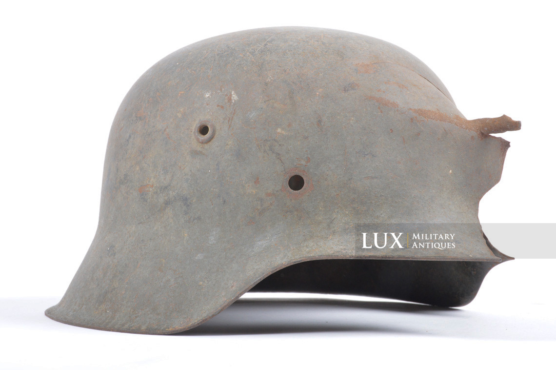 M42 Heer single decal combat helmet shell, « battle damage / untouched / as-found » - photo 9