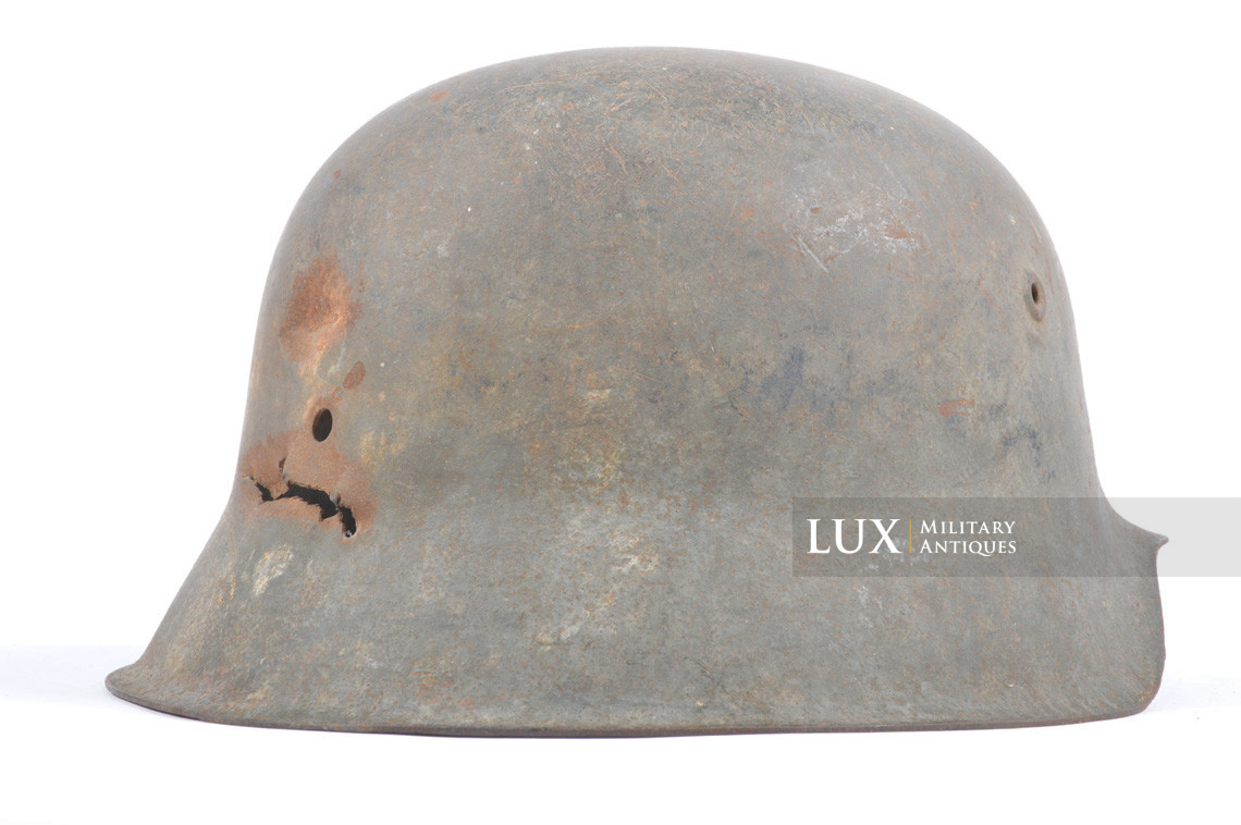 M42 Heer single decal combat helmet shell, « battle damage / untouched / as-found » - photo 12