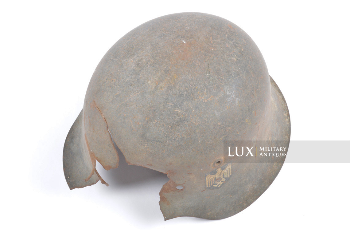 M42 Heer single decal combat helmet shell, « battle damage / untouched / as-found » - photo 14