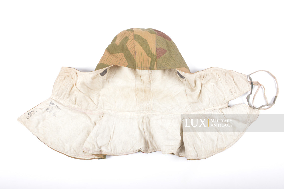 Rare Heer / Luftwaffe splinter pattern camouflage / white reversible winter hood, « Reversed colours » - photo 12