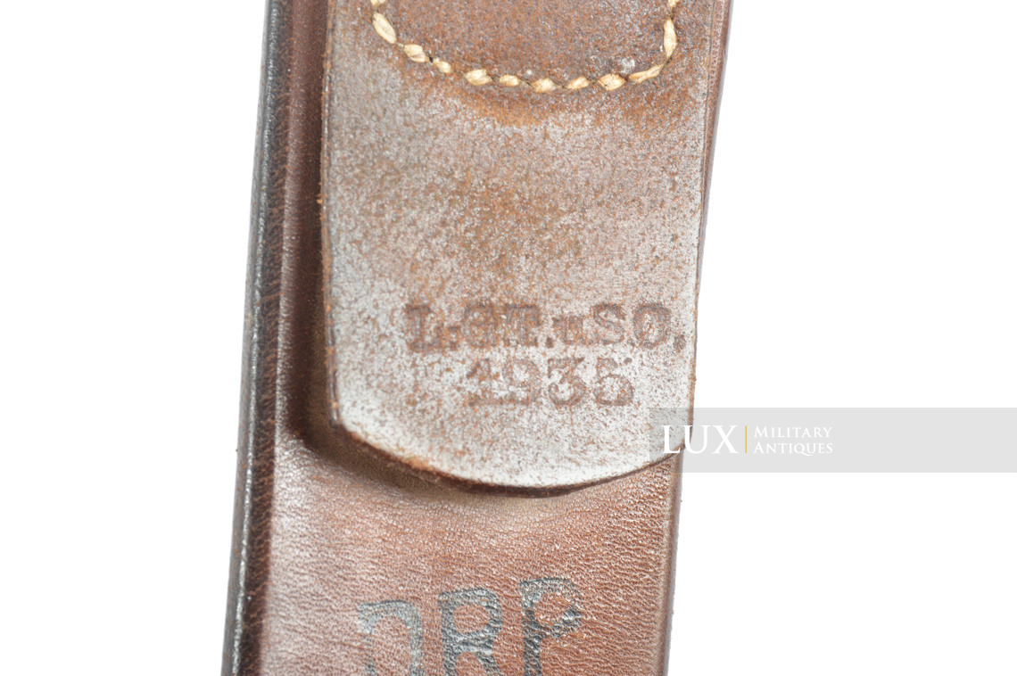 Early German Postschutz leather belt in brown leather, « DRP » - photo 12