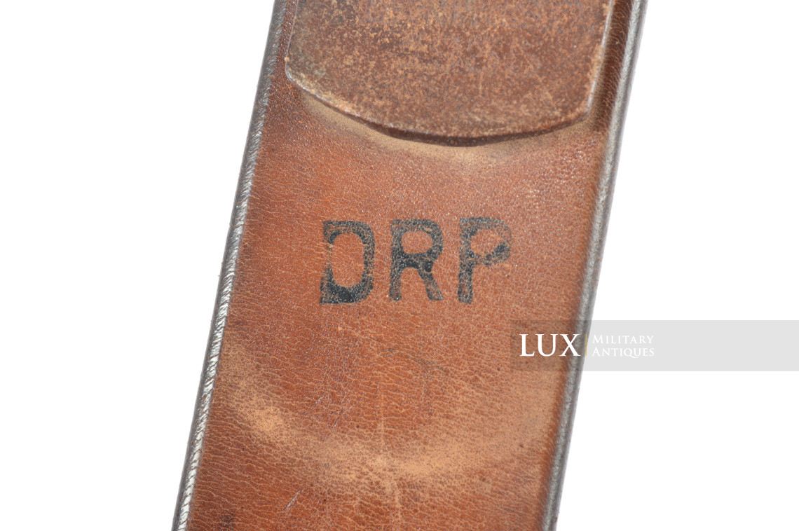 Early German Postschutz leather belt in brown leather, « DRP » - photo 13