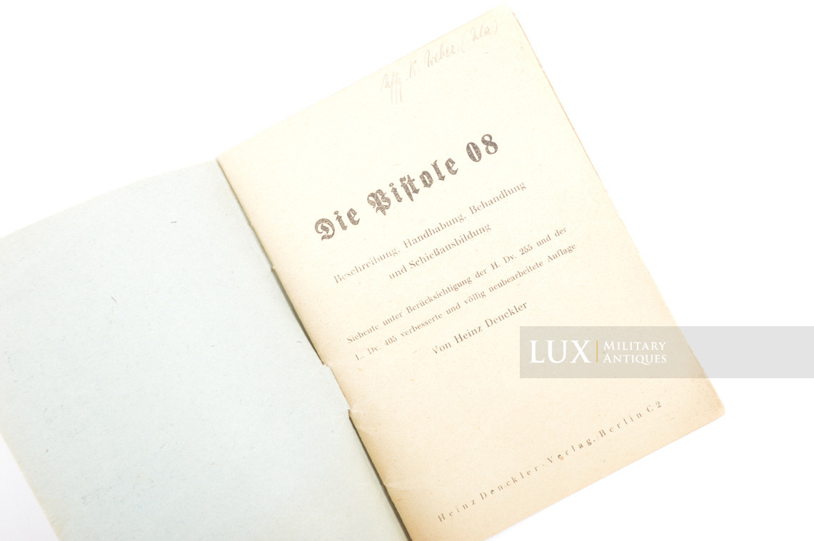 German P08 weapons training booklet, « die pistole 08 » - photo 7