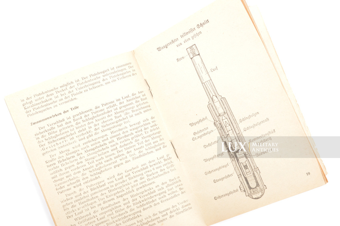 German P08 weapons training booklet, « die pistole 08 » - photo 13