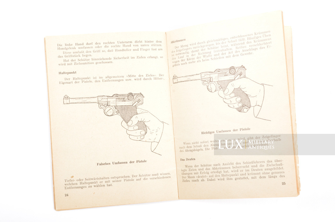 German P08 weapons training booklet, « die pistole 08 » - photo 14