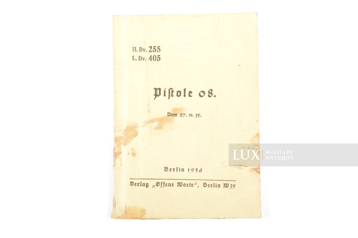 German P08 weapons training booklet, « Pistole 08 » - photo 4