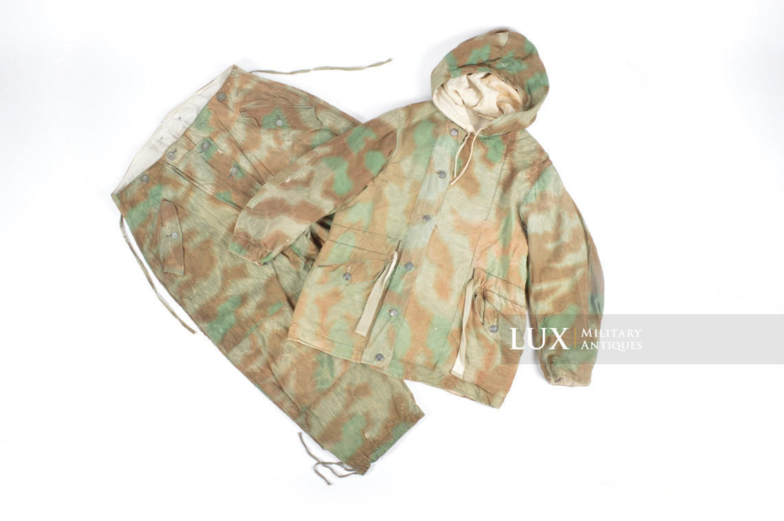 Rare Heer / Luftwaffe « Fluffy » pattern camouflage, reversible winter parka and trousers set - photo 7