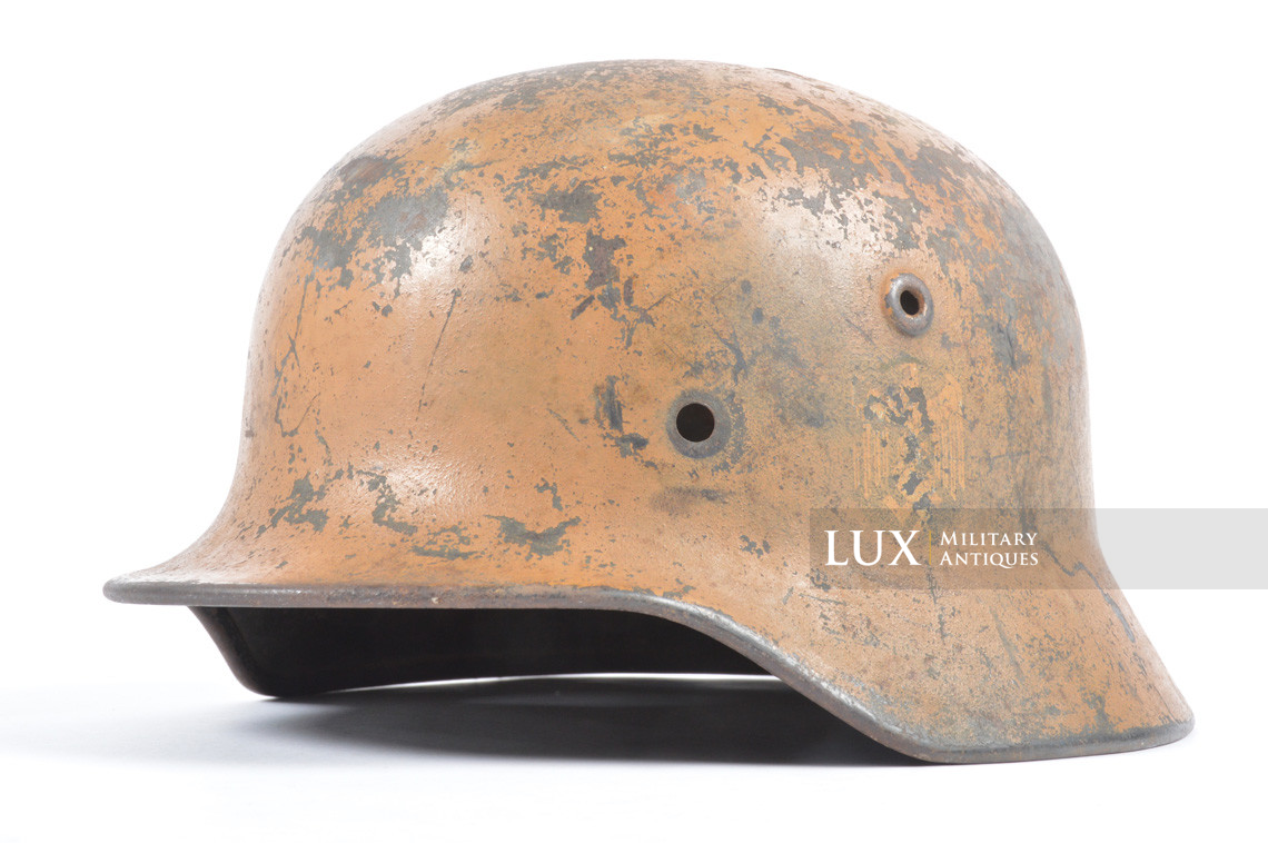 M40 Heer tropical camouflage helmet shell, « untouched / battle damaged » - photo 8