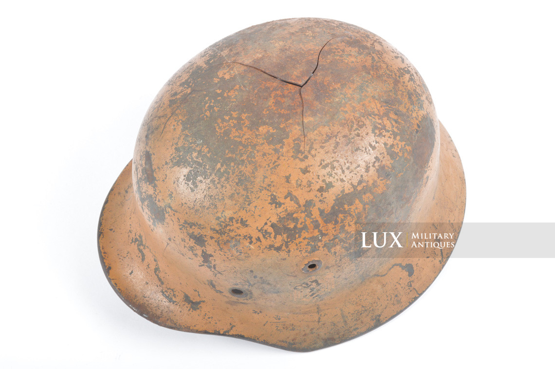 M40 Heer tropical camouflage helmet shell, « untouched / battle damaged » - photo 14