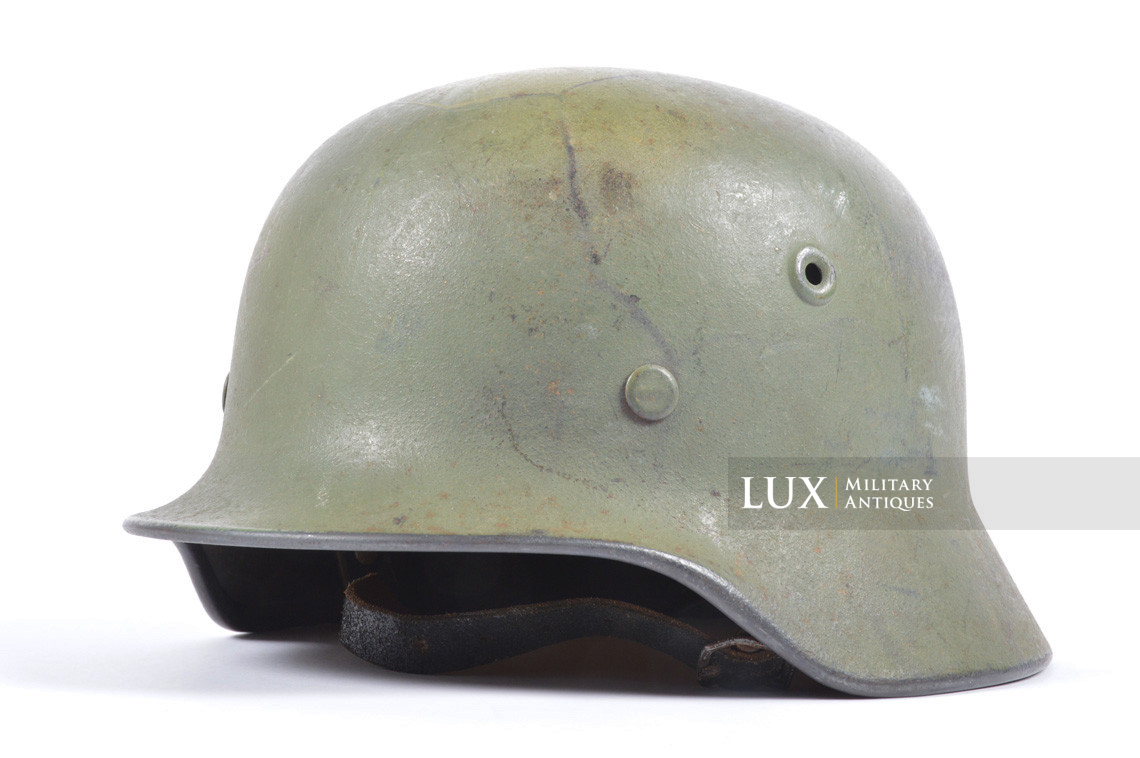 M40 Luftwaffe former chicken-wire camouflage two-tones combat helmet, « woodwork find / Denmark » - photo 10