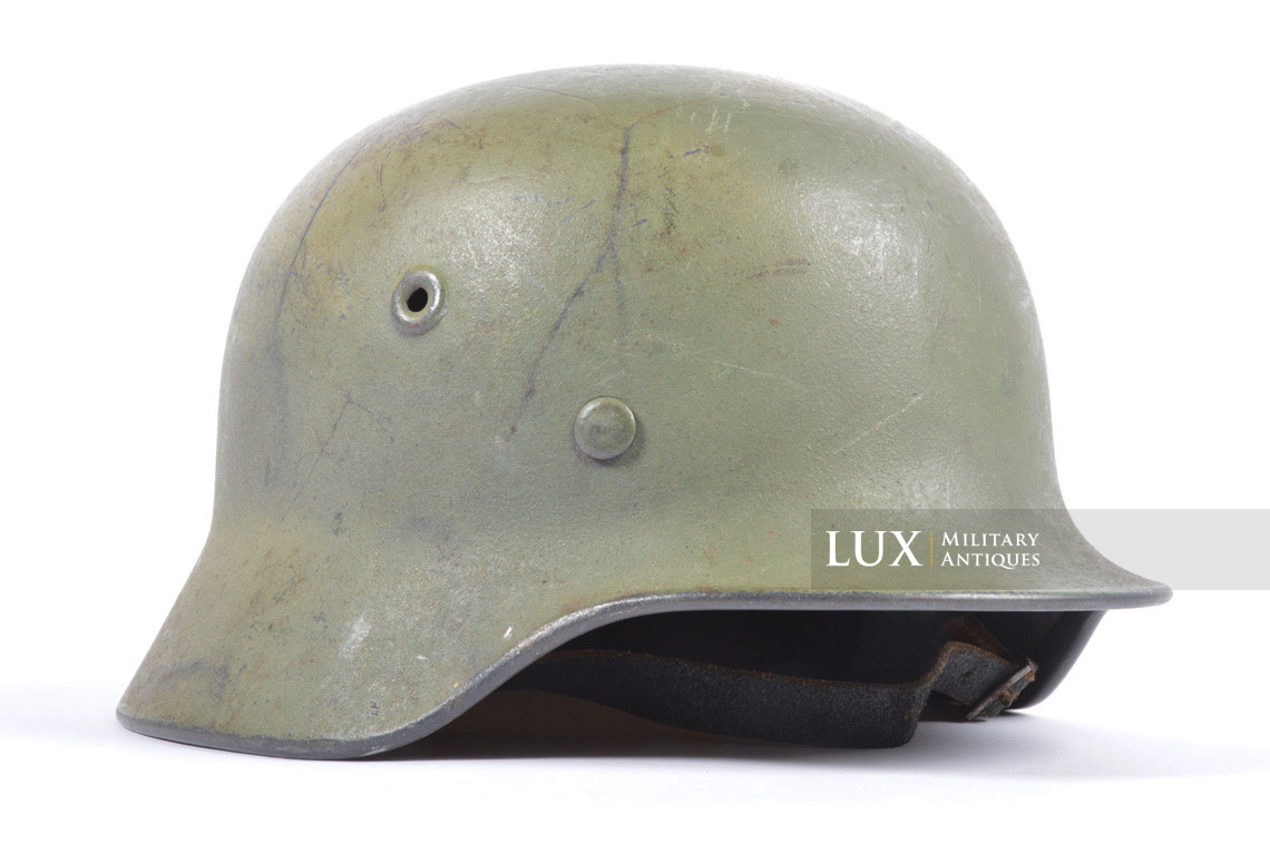 M40 Luftwaffe former chicken-wire camouflage two-tones combat helmet, « woodwork find / Denmark » - photo 8