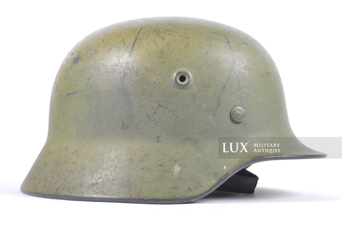 M40 Luftwaffe former chicken-wire camouflage two-tones combat helmet, « woodwork find / Denmark » - photo 4