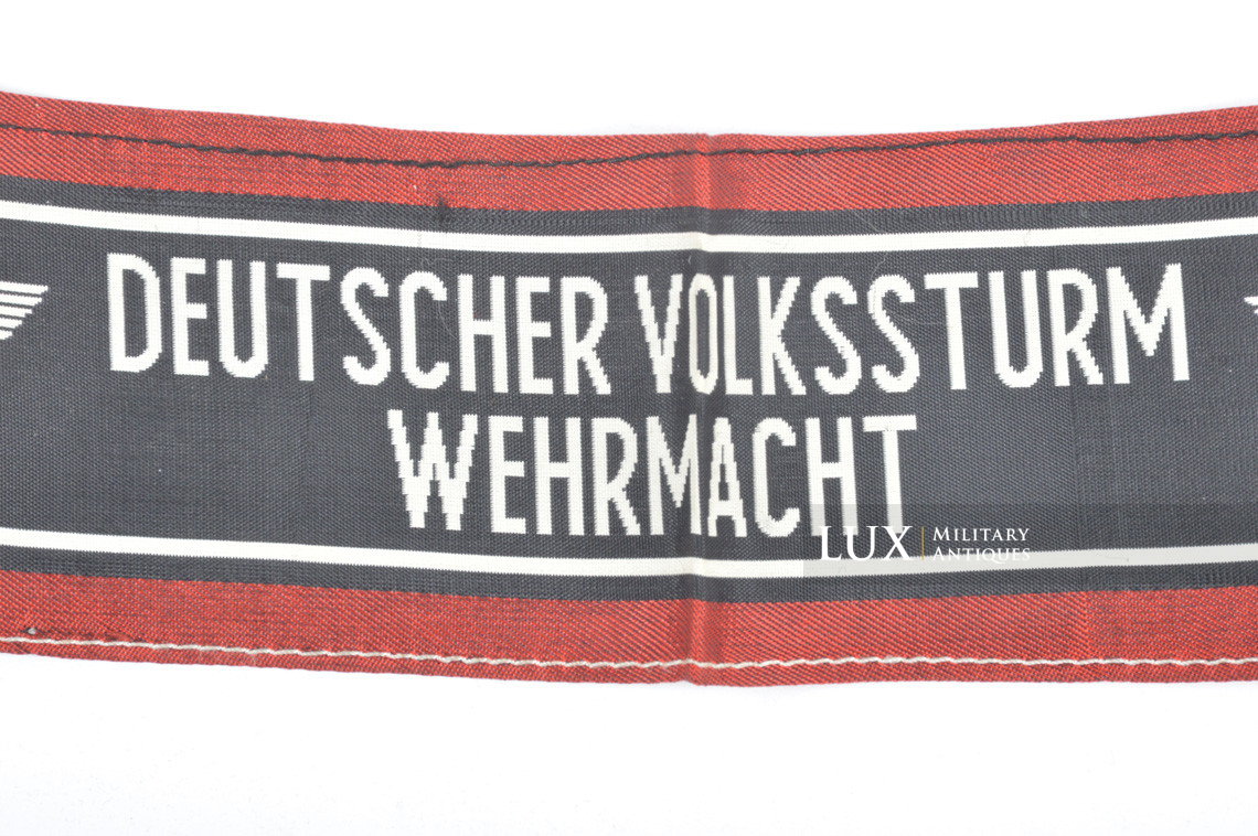 Rare brassard fin de guerre en BeVo, « Deutscher Volkssturm Wehrmacht »  - photo 9
