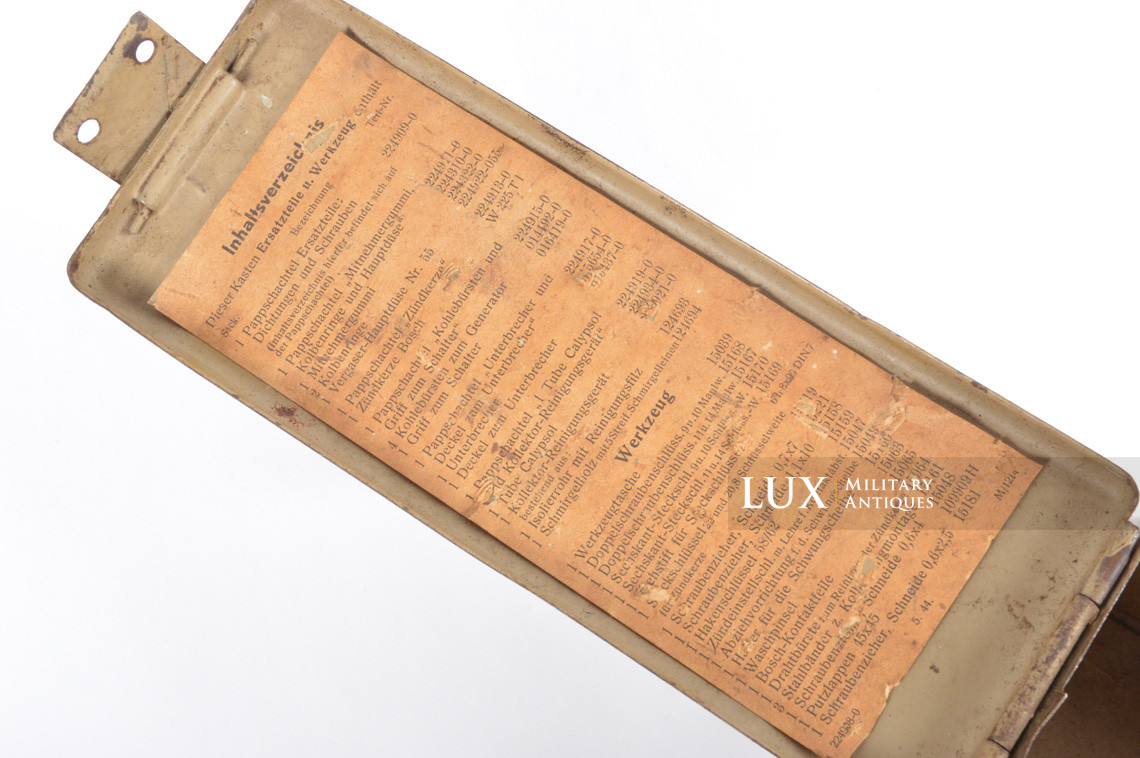 Boite allemande d’outillage et de pièces de rechange, « Ardennes » - photo 14