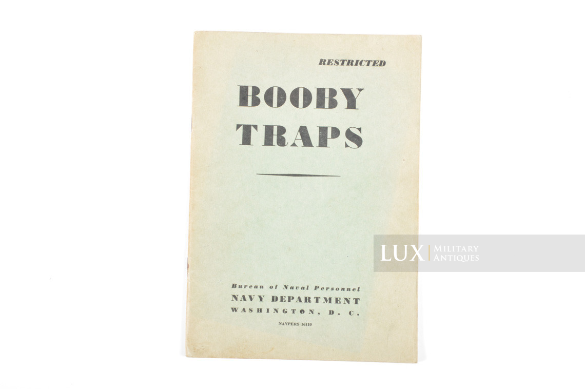US NAVY booby traps restricted training manual, « navy department » - photo 4