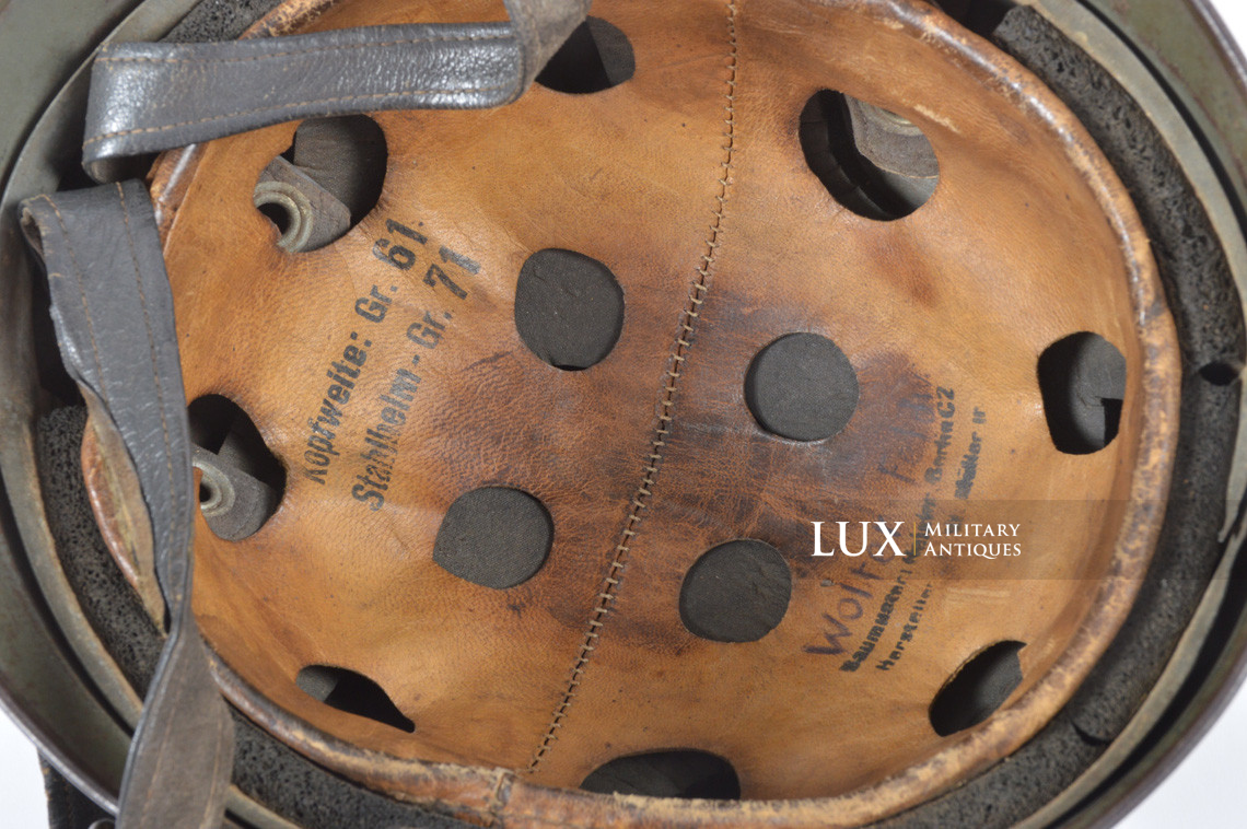 Casque parachutiste allemand M38 double insigne camouflé « FJR6 » - photo 25