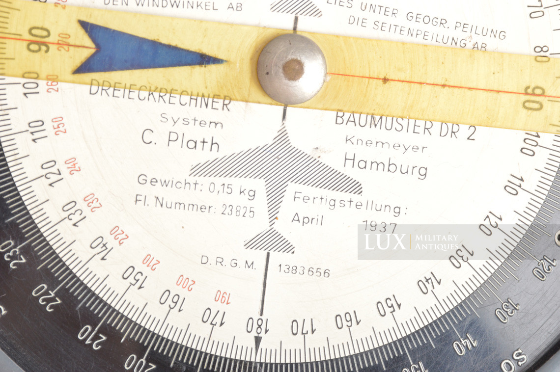 Early Luftwaffe flight navigational calculator and weather chart, « DR2 » - photo 8