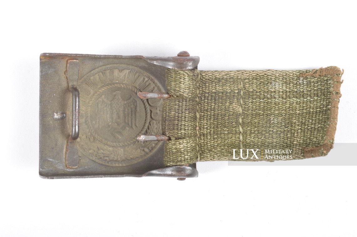 Early DAK Wehrmacht tropical EM combat belt and buckle set, « Green web / GB 1941 » - photo 11