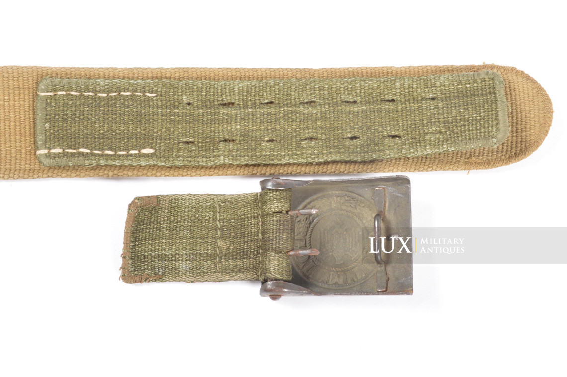 Early DAK Wehrmacht tropical EM combat belt and buckle set, « Green web / GB 1941 » - photo 26