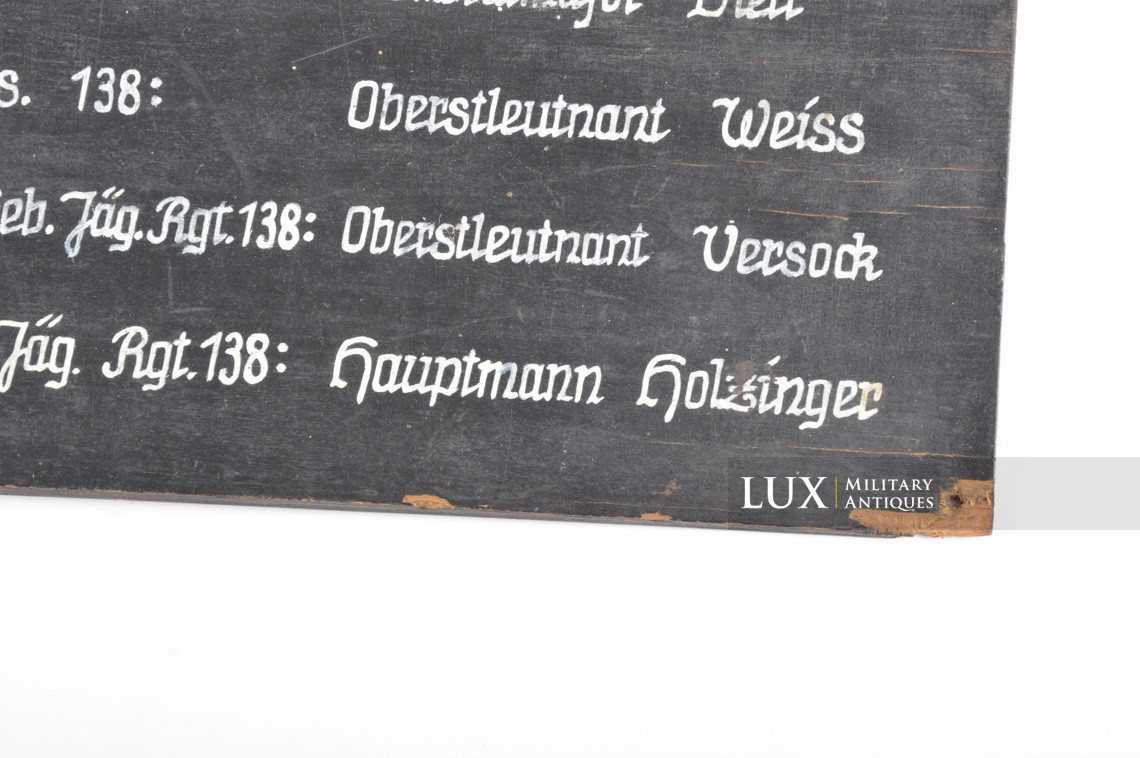 Panneau en bois allemand, « Gebirgs Jäger Regiment 138 » - photo 12