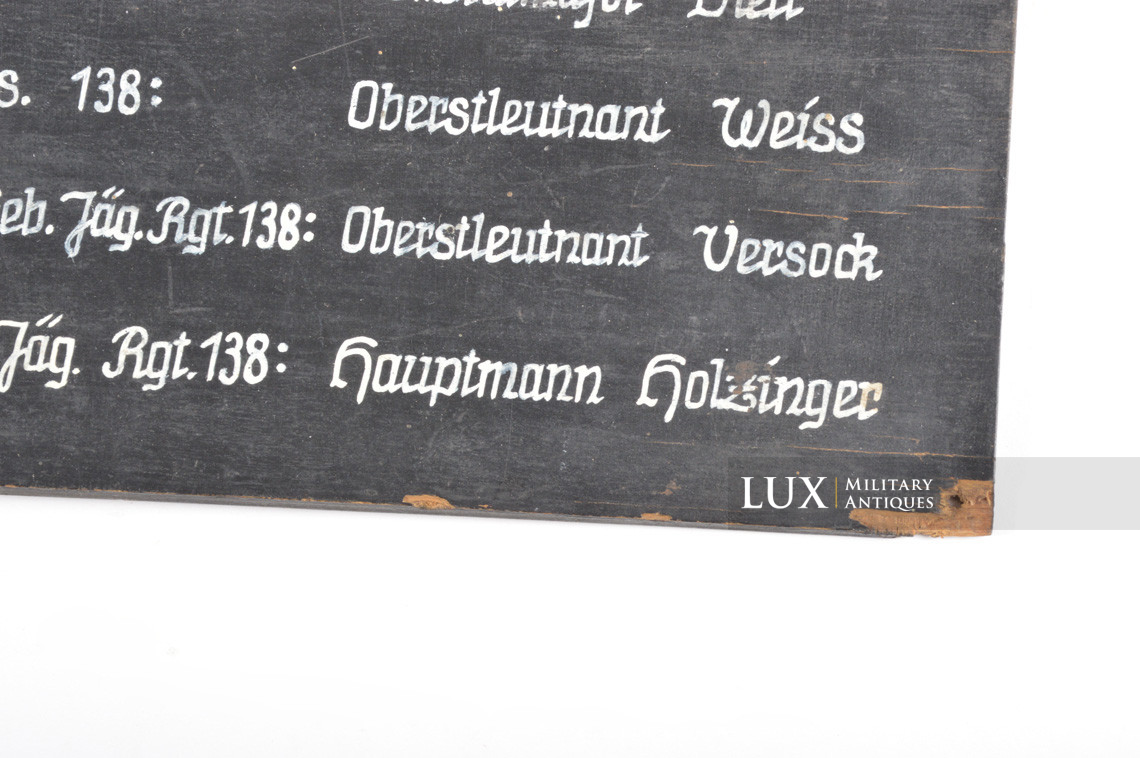 Panneau en bois allemand, « Gebirgs Jäger Regiment 138 » - photo 12