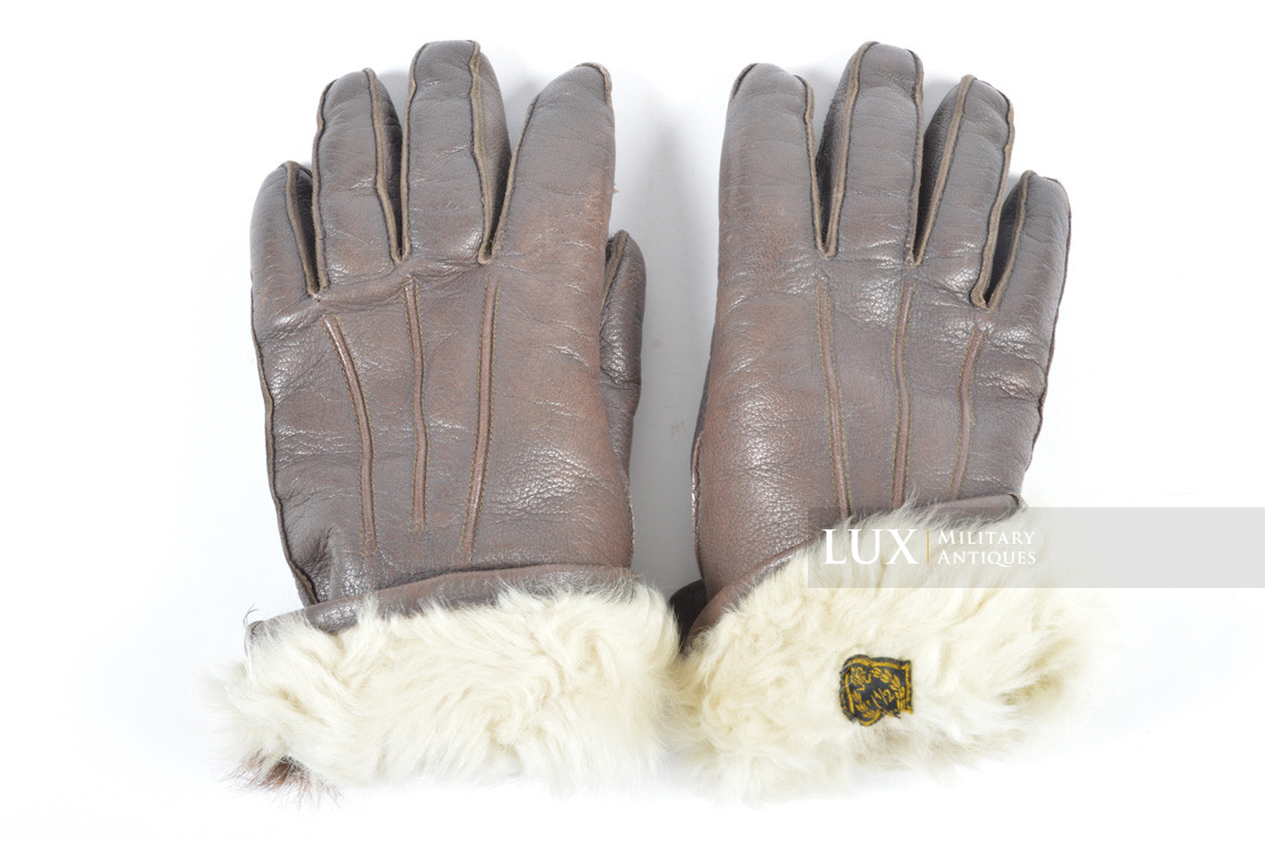 Paire de gants allemands d'officer en cuir fourrés - photo 13