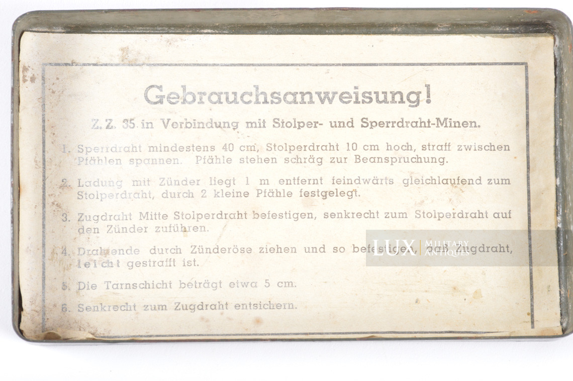 German ZZ35 fuze box, « 15 stück zug-zünder 35 » - photo 12