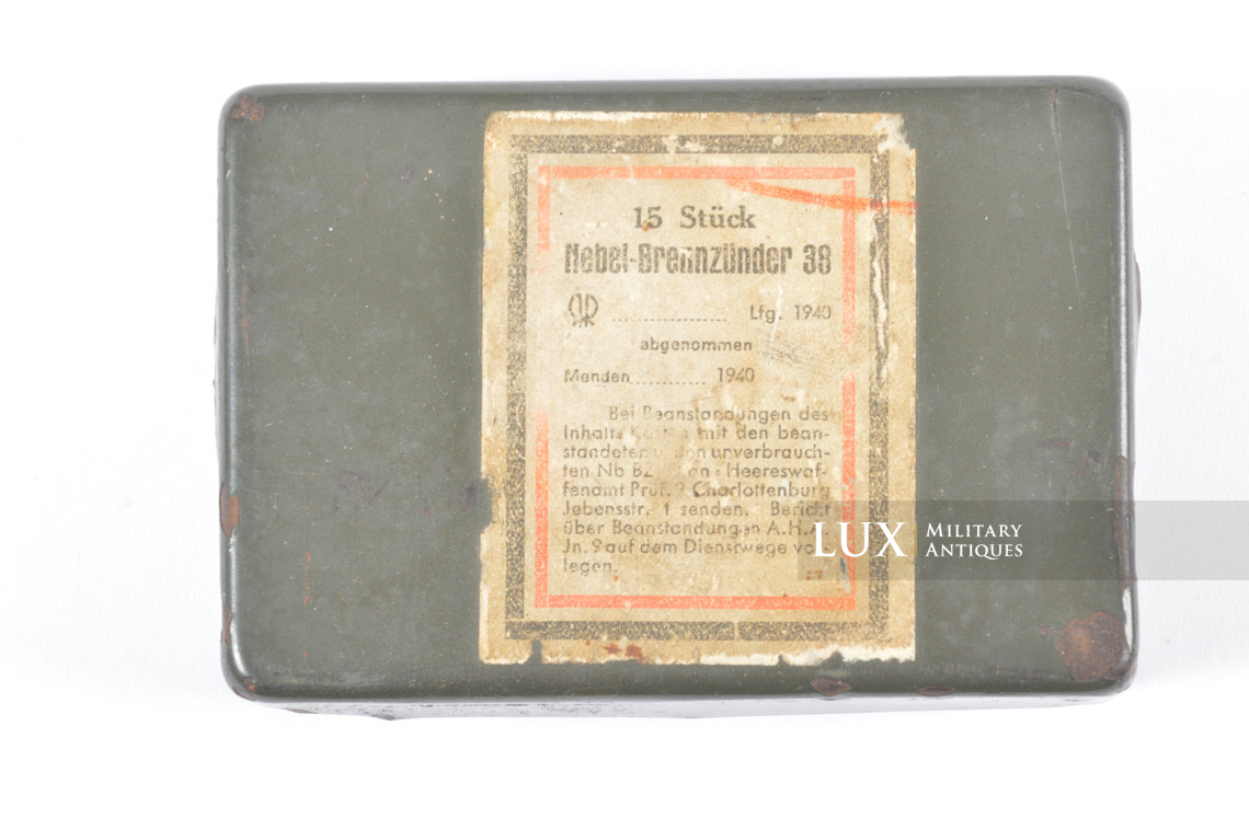 German M39 smoke stick grenade ignition fuze box, « Nebel-Brennzünder 38 » - photo 8