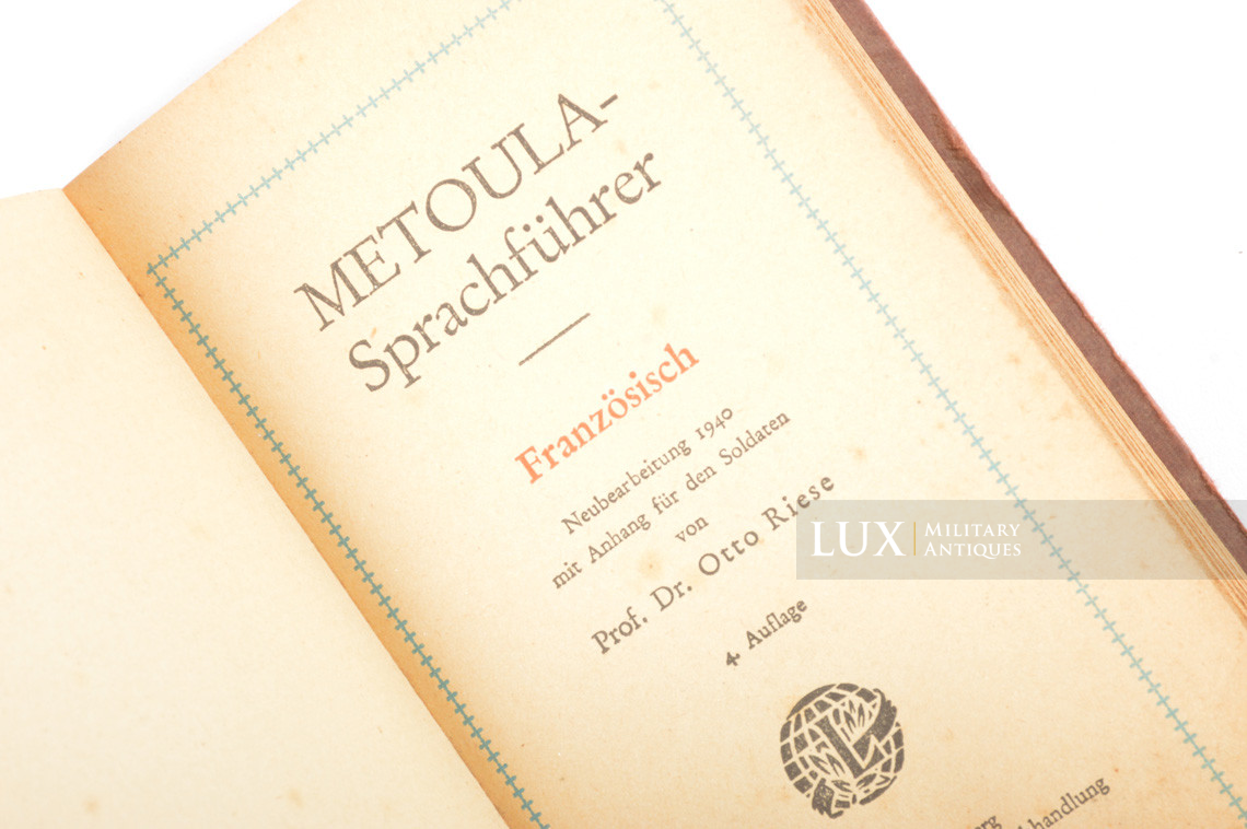 German-French translation booklet, « Metoula-Sprachführer » - photo 9