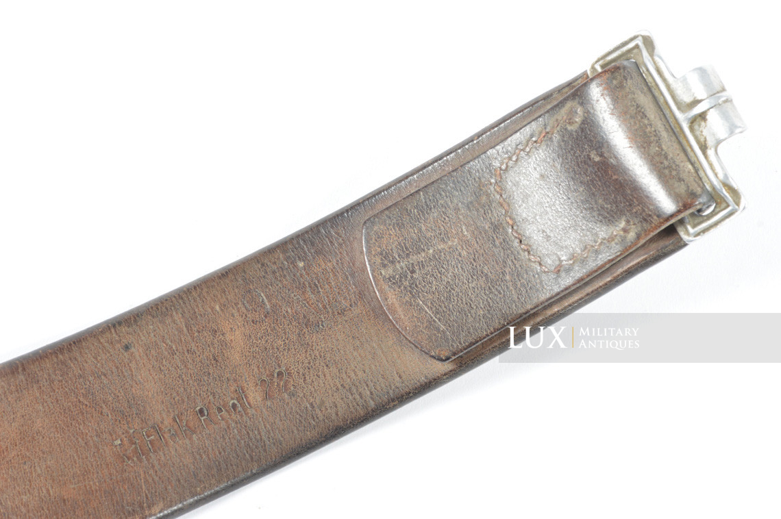 Early Luftwaffe chocolate brown combat service belt, « 1939 / Flak unit marked » - photo 9