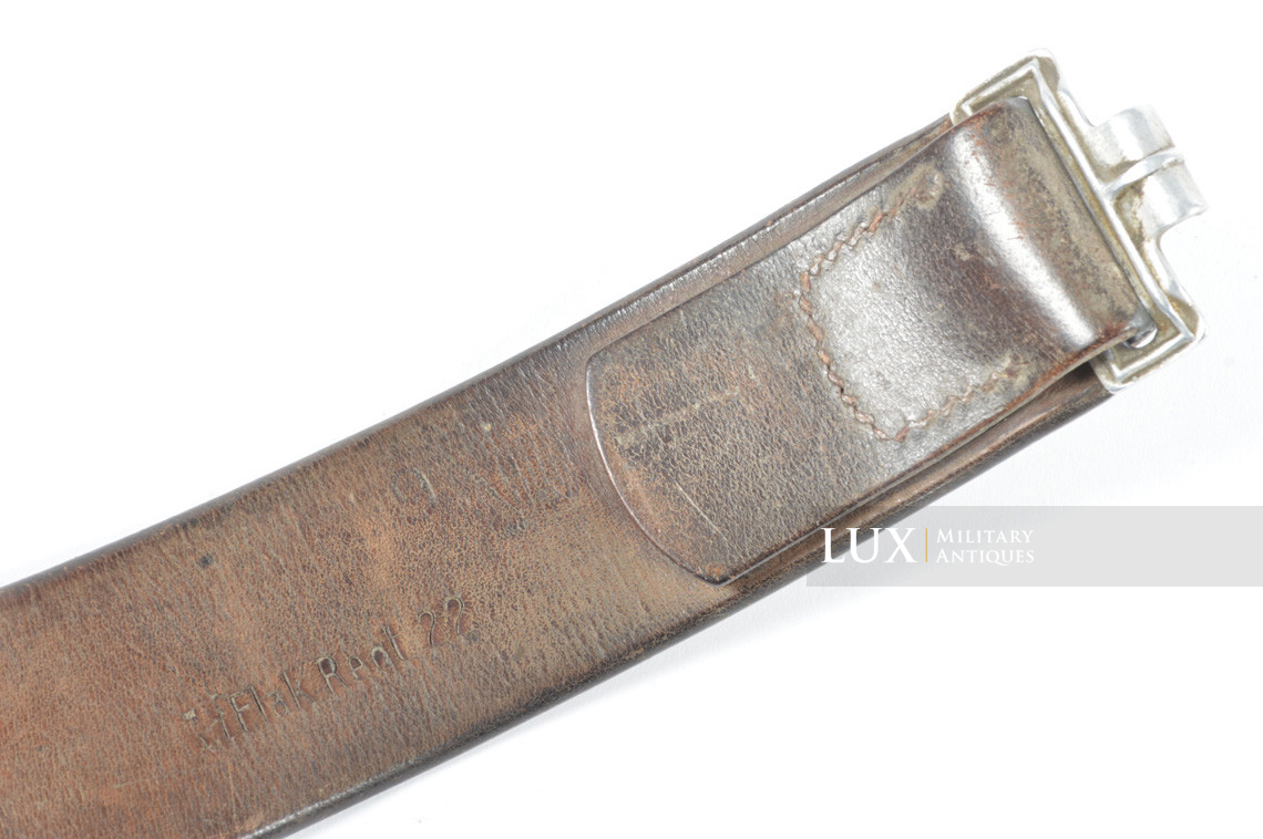 Early Luftwaffe chocolate brown combat service belt, « 1939 / Flak unit marked » - photo 9